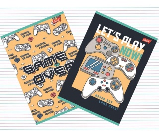 Zeszyt A5 32 k w linię trzylinia kolorowa Let's play gamepad 2 szt Unipap