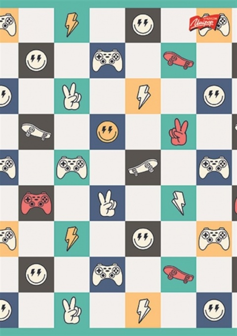 Zeszyt A5 32 k w linię trzylinia kolorowa Let's play game pixel 2 szt Unipap