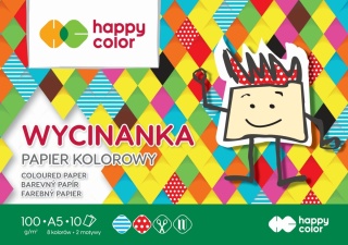 Zeszyt papierów kolorowych motywy kropki paski 10 szt A5 100 g Happy Color