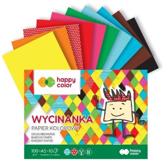 Zeszyt papierów kolorowych motywy kropki paski 10 szt A5 100 g Happy Color