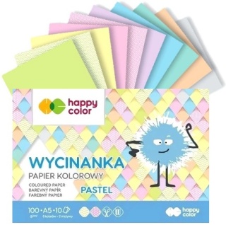 Zeszyt papierów kolorowych motywy kropki zygzaki 10 szt A5 100 g Happy Color