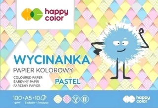 Zeszyt papierów kolorowych motywy kropki zygzaki 10 szt A5 100 g Happy Color