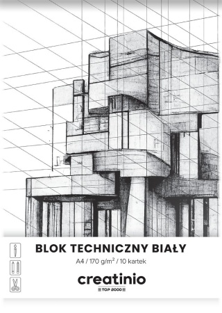 Blok techniczny A4 10 kartek białyCreatinio Top-2000 170 g/m2