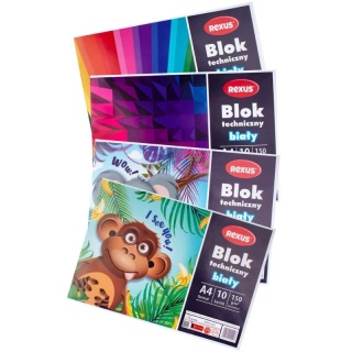 Blok techniczny A4 10 kartek biały Beniamin 150 g/m2