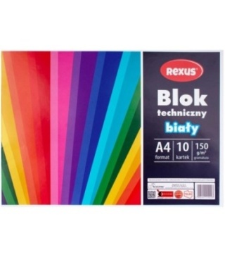 Blok techniczny A4 10 kartek biały Beniamin 150 g/m2