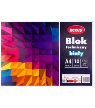 Blok techniczny A4 10 kartek biały Beniamin 150 g/m2