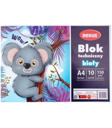 Blok techniczny A4 10 kartek biały Beniamin 150 g/m2
