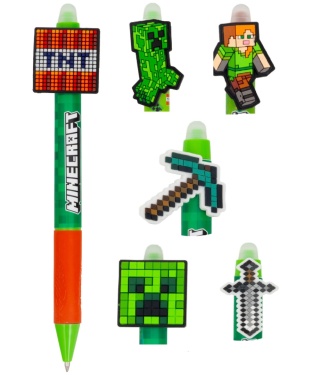Długopis wymazywalny ścieralny ergonomiczny uchwyt MINECRAFT MIX 1 szt