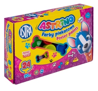 Farby plakatowe szkolne Astra Astrino 20 ml 24 kolory