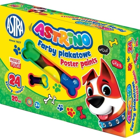 Farby plakatowe szkolne Astra Astrino 20 ml 24 kolory