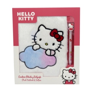Hello Kitty pluszowy pamiętnik + długopis kotek na chmurce