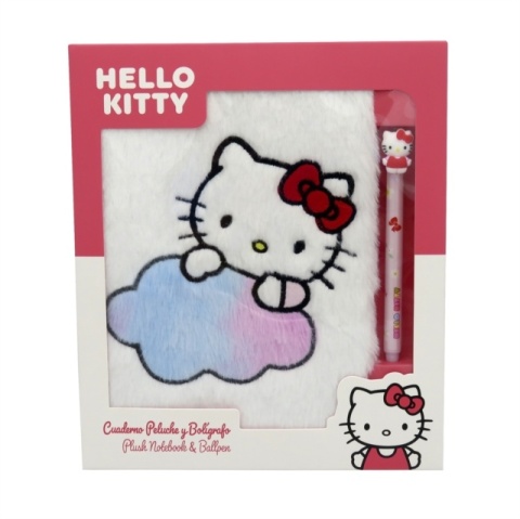 Hello Kitty pluszowy pamiętnik + długopis kotek na chmurce