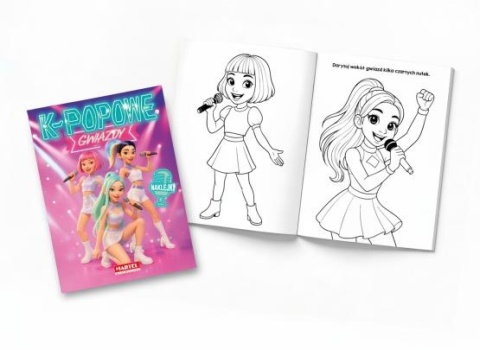 Kolorowanka z naklejkami K-popowe Gwiazdy K-POP
