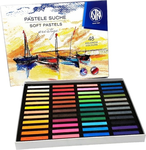 Kredki Pastele suche kwadratowe 48 szt. kolory Art&Hobby Prestige Astra