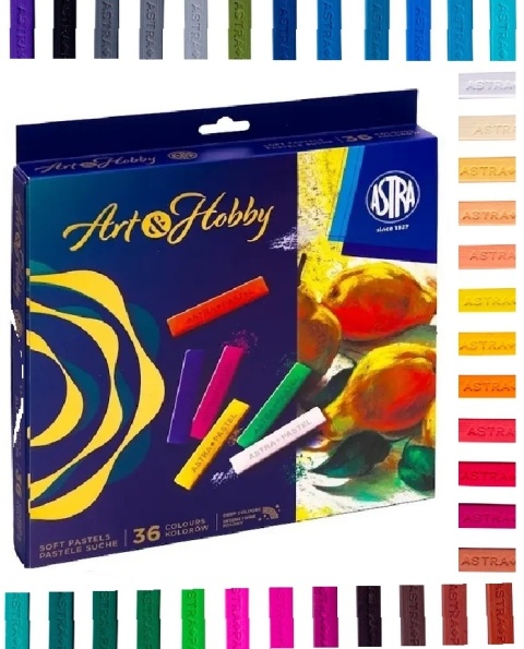 Kredki Pastele suche kwadratowe 36 szt. kolory Art&Hobby Astra