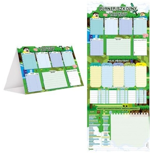 Planer szkolny plan lekcji piramidka na biurko Pixel game gra