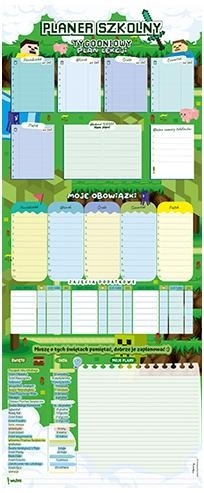 Planer szkolny plan lekcji piramidka na biurko Pixel game gra