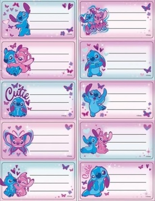 Naklejki nalepki na zeszyty 10 szt Lilo i Stitch Stich Angel
