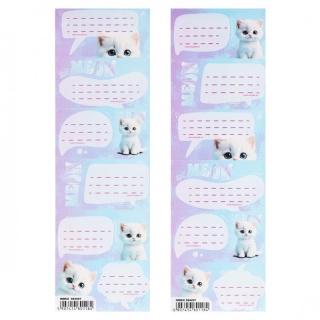 Naklejki nalepki na zeszyty 12szt kot kociak Meow