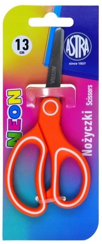 Nożyczki szkolne z ergonomicznym uchwytem 13cm Astra Neon