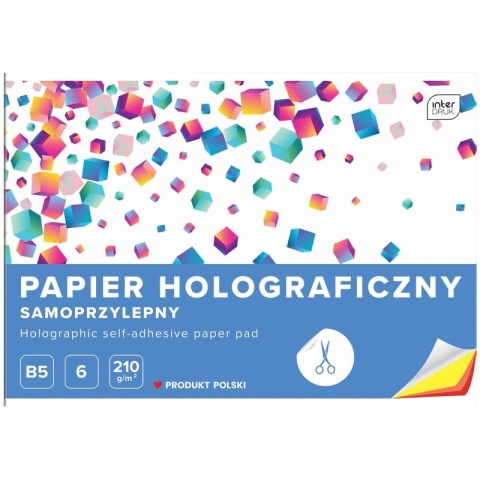 Papier kolorowy samoprzylepny 8 kolorów holograficzny B5 Interdruk