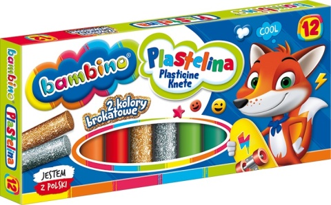 Plastelina szkolna 12 kolorów okrągła Bambino