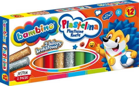 Plastelina szkolna 12 kolorów okrągła Bambino