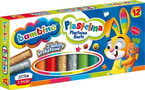 Plastelina szkolna 12 kolorów okrągła Bambino