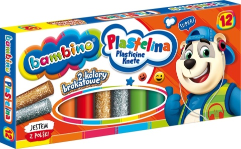 Plastelina szkolna 12 kolorów okrągła Bambino