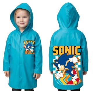 Płaszcz przeciwdeszczowy dziecięcy Sonic dla chłopca kaptur 98/104