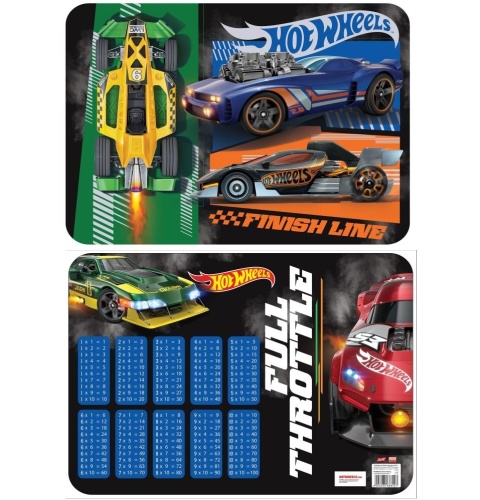Podkładka na biurko tabliczka mnożenia Hot Wheels dwustronny 28x40 laminowany