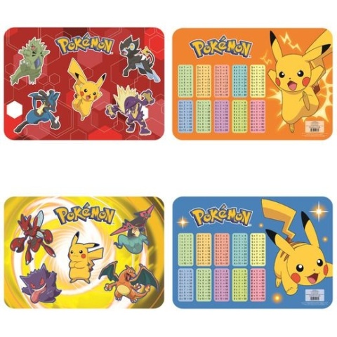 Podkładka na biurko Pokemon dwustronny laminowany tabliczka mnożenia 30x41