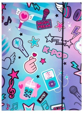 Teczka z gumką A4 na dokumenty szkolna K-pop music