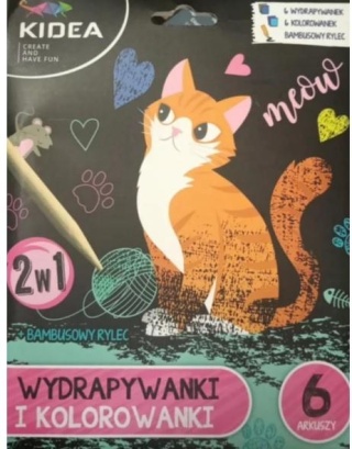 Wydrapywanka i kolorowanka kotek 6 arkuszy