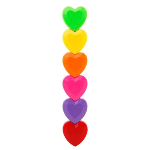 Zakreślacze mini pisaki serduszka 5 kolorow fluo 5w1 Happy Color