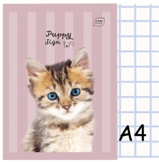 Zeszyt A4 w kratkę 32 kartek kot kociak Puppy Sign Interdruk