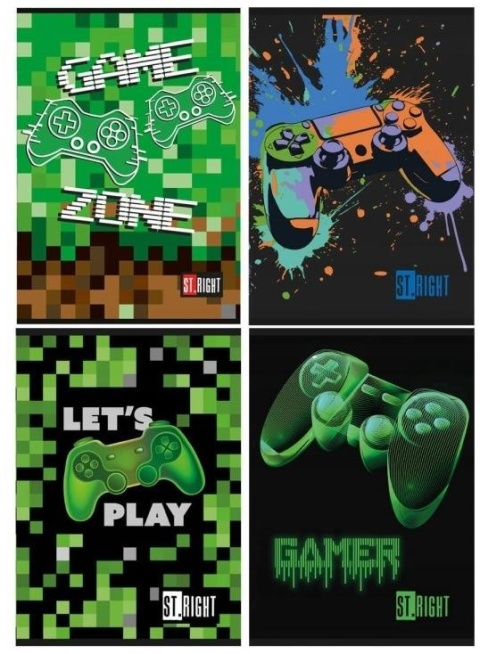 Zeszyt A5 w kratkę 32 k A5/32 k PiXel game gamer 4 szt