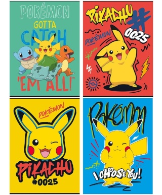 Zeszyt A5 w kratkę 16 k A5/16 k POKEMON 4 szt