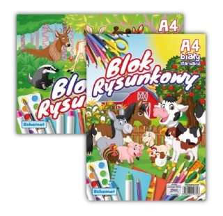 blok rysunkowy szkolny biały A4 80 g/m2 20 kartek