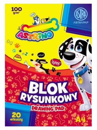 blok rysunkowy biały gruby A4 100 g/m2 20 kartek Astrino Astra