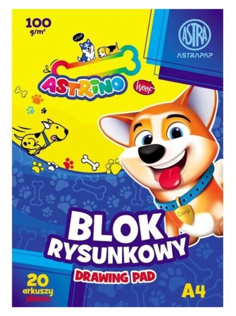 blok rysunkowy biały gruby A4 100 g/m2 20 kartek Astrino Astra