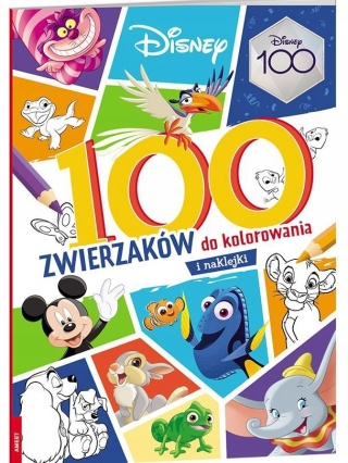 100 zwierzaków Disney do kolorowania kolorowanka z naklejkami