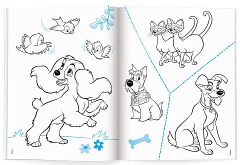 100 zwierzaków Disney do kolorowania kolorowanka z naklejkami