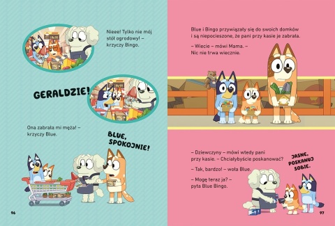 Bajki 5 minut przed snem Bingo i Bluey Blue + poduszka velvet kształtka