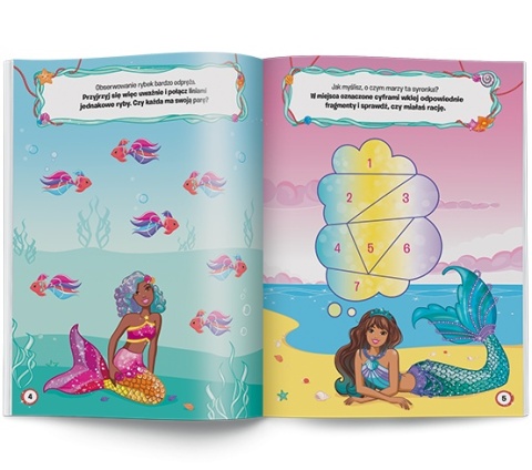 Barbie świat syrenek rebusy zadania naklejki