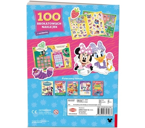 Disnay JR Superkoty Minnie 100 brokatowych naklejek zadania rebusy labirynty