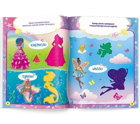 Barbie syrenki 100 brokatowych naklejek zadania rebusy labirynty