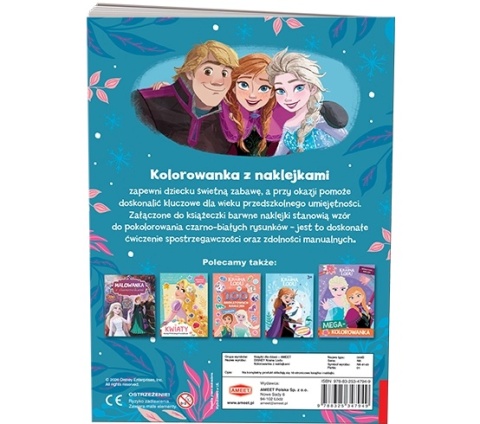 Kraina Lodu Frozen kolorowanka z naklejkami