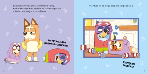 Bingo i Bluey Babunie Moja czytanka opowiadanie dla dzieci+ poduszka velvet