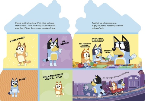 Bingo i Bluey W domu rodziny Łączków książka sztywnokartonowa kształtka
